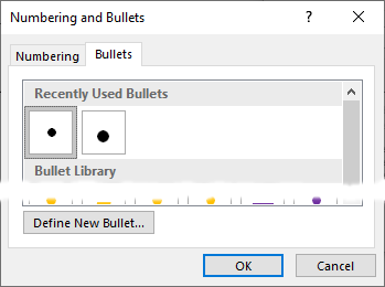 Word Numbering and Bullets