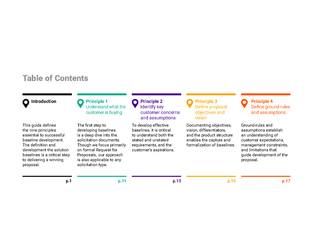 The Essential Principles of Baselining Solutions for Proposals